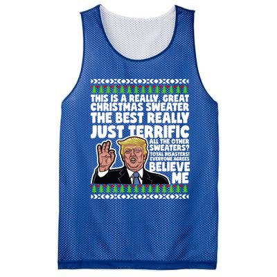 Funny Donald Trump Ugly Christmas Parody Speech Funny Gift Mesh Reversible Basketball Jersey Tank