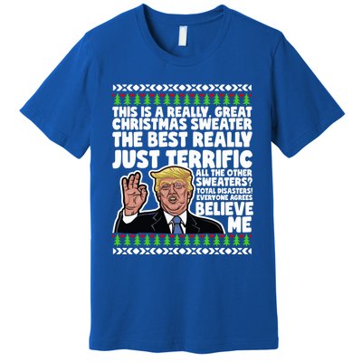 Funny Donald Trump Ugly Christmas Parody Speech Funny Gift Premium T-Shirt