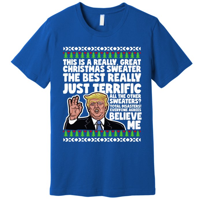 Funny Donald Trump Ugly Christmas Parody Speech Funny Gift Premium T-Shirt