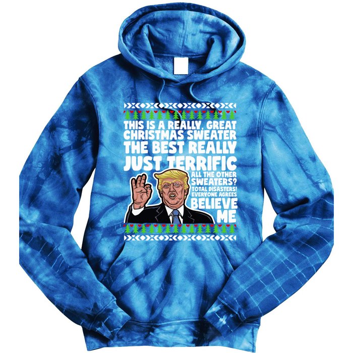 Funny Donald Trump Ugly Christmas Parody Speech Funny Gift Tie Dye Hoodie