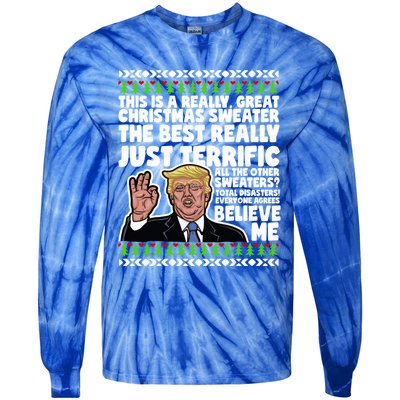 Funny Donald Trump Ugly Christmas Parody Speech Funny Gift Tie-Dye Long Sleeve Shirt