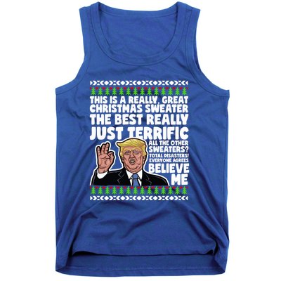 Funny Donald Trump Ugly Christmas Parody Speech Funny Gift Tank Top