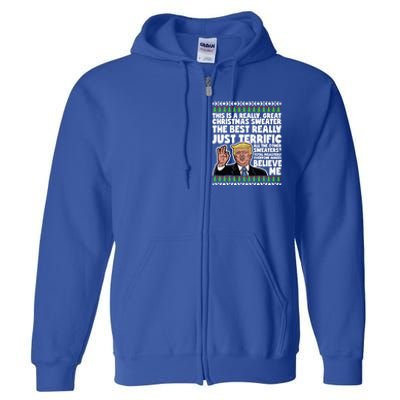 Funny Donald Trump Ugly Christmas Parody Speech Funny Gift Full Zip Hoodie