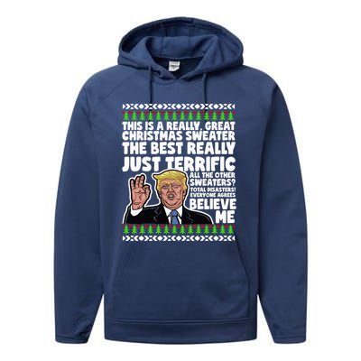 Funny Donald Trump Ugly Christmas Parody Speech Funny Gift Performance Fleece Hoodie