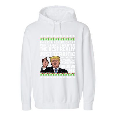 Funny Donald Trump Ugly Christmas Parody Speech Funny Gift Garment-Dyed Fleece Hoodie