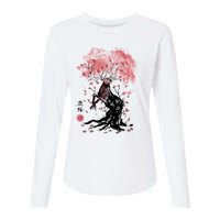 Fantasy Deer Tree Japanese Style Art Picture Painting Womens Cotton Relaxed Long Sleeve T-Shirt