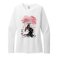 Fantasy Deer Tree Japanese Style Art Picture Painting Womens CVC Long Sleeve Shirt