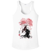 Fantasy Deer Tree Japanese Style Art Picture Painting Ladies PosiCharge Competitor Racerback Tank