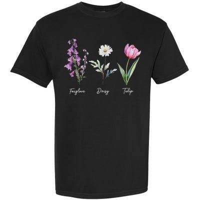 Foxglove Daisy Tulip Floral  Garment-Dyed Heavyweight T-Shirt