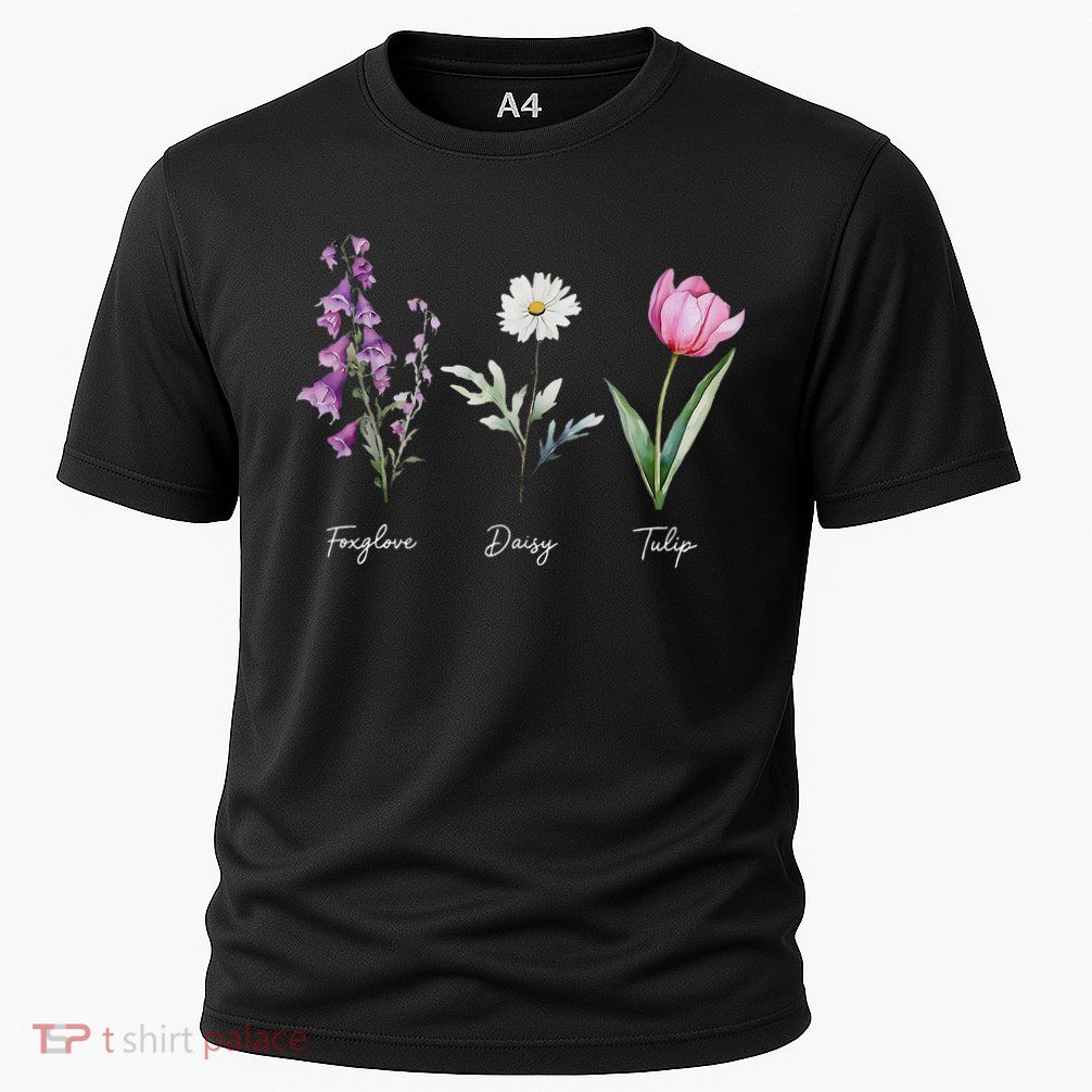 Foxglove Daisy Tulip Floral  Cooling Performance Crew T-Shirt
