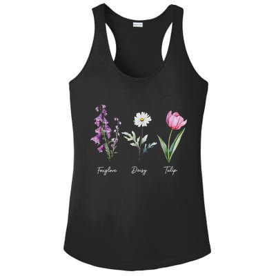 Foxglove Daisy Tulip Floral  Ladies PosiCharge Competitor Racerback Tank