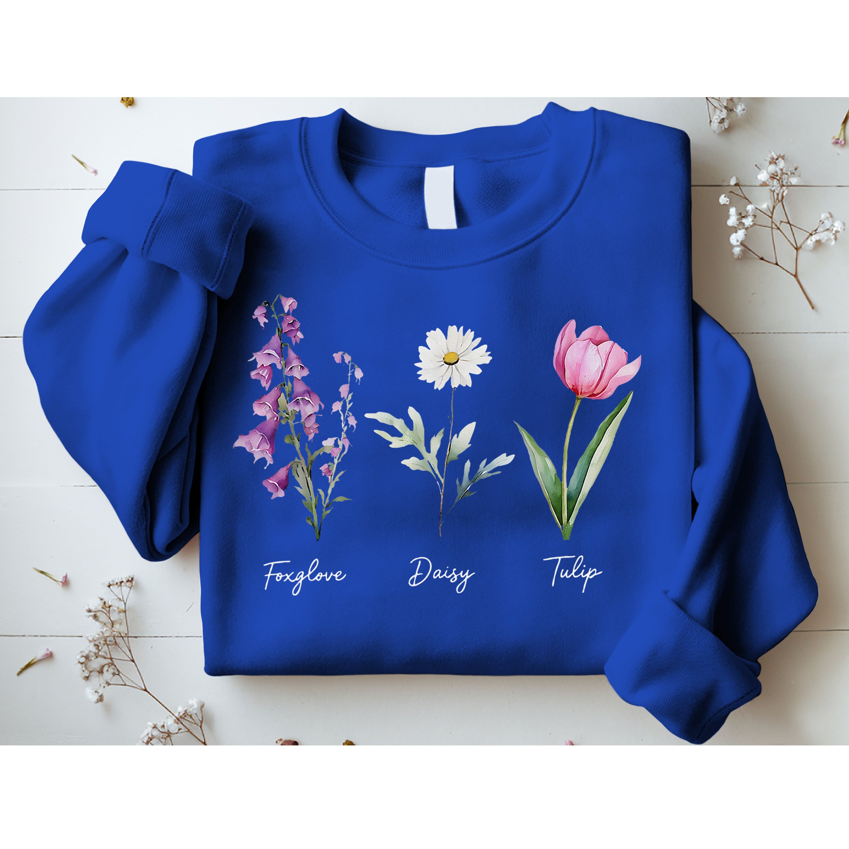Foxglove Daisy Tulip Floral  Sweatshirt