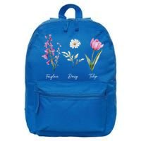 Foxglove Daisy Tulip Floral  16 in Basic Backpack