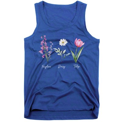 Foxglove Daisy Tulip Floral  Tank Top