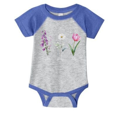 Foxglove Daisy Tulip Floral  Infant Baby Jersey Bodysuit