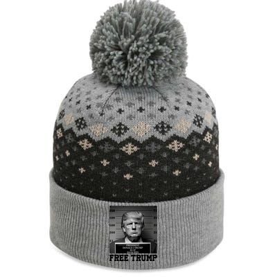 Free Donald Trump Mug Shot The Baniff Cuffed Pom Beanie