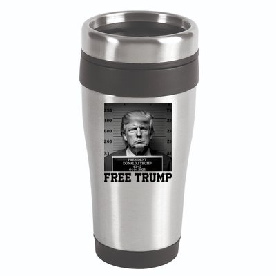 Free Donald Trump Mug Shot 16oz Travel Tumbler