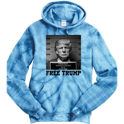 Free Donald Trump Mug Shot Tie Dye Hoodie