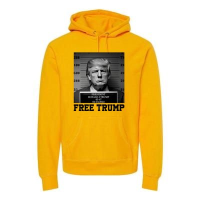 Free Donald Trump Mug Shot Premium Hoodie