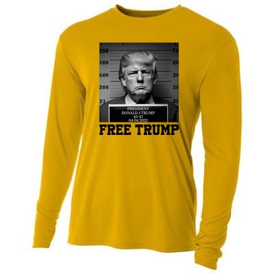 Free Donald Trump Mug Shot Cooling Performance Long Sleeve Crew