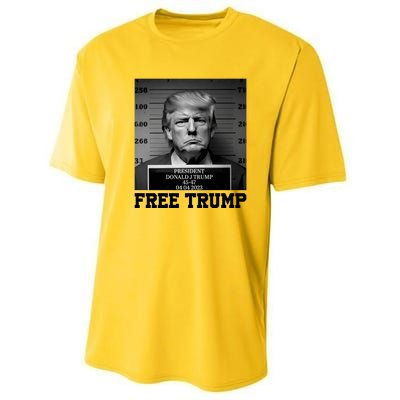 Free Donald Trump Mug Shot Performance Sprint T-Shirt