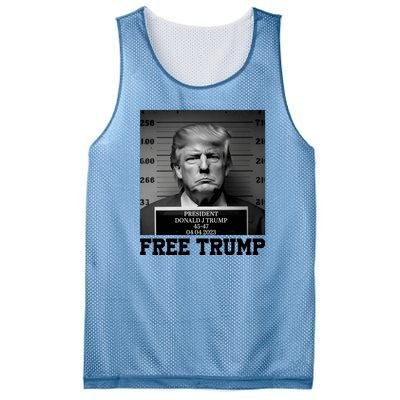 Free Donald Trump Mug Shot Mesh Reversible Basketball Jersey Tank