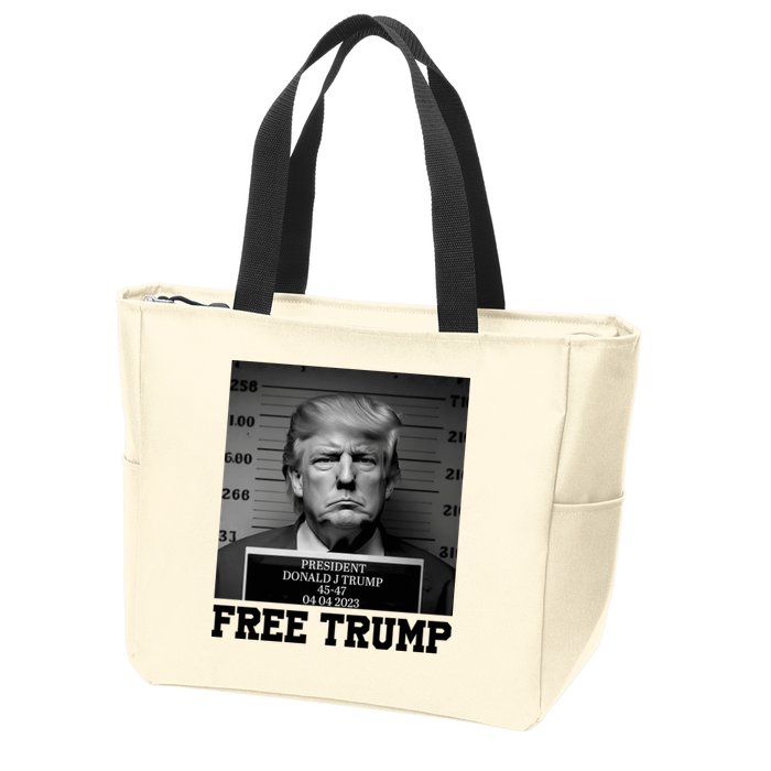 Free Donald Trump Mug Shot Zip Tote Bag