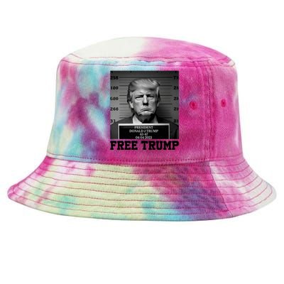 Free Donald Trump Mug Shot Tie-Dyed Bucket Hat