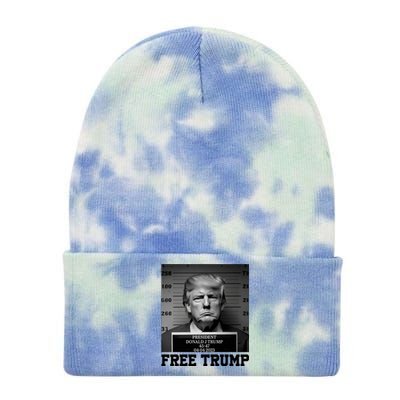 Free Donald Trump Mug Shot Tie Dye 12in Knit Beanie