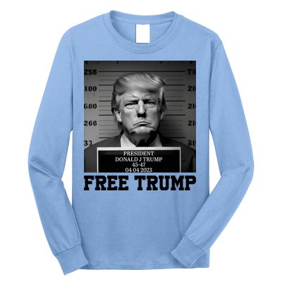 Free Donald Trump Mug Shot Long Sleeve Shirt