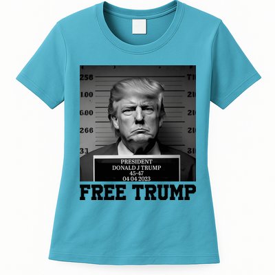 Free Donald Trump Mug Shot Womens T-Shirt