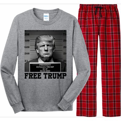 Free Donald Trump Mug Shot Long Sleeve Pajama Set