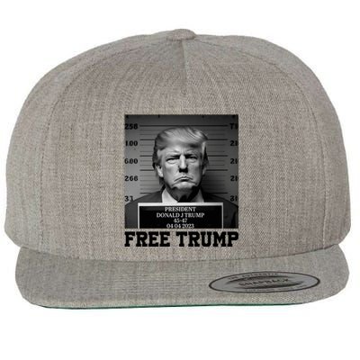 Free Donald Trump Mug Shot Wool Snapback Cap