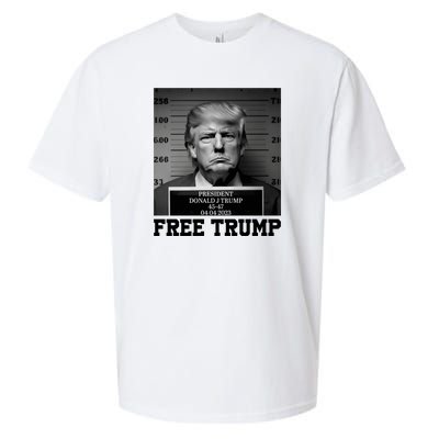 Free Donald Trump Mug Shot Sueded Cloud Jersey T-Shirt