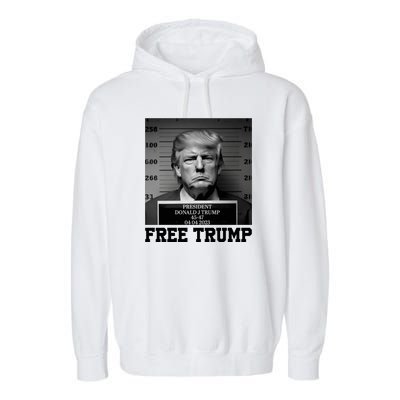 Free Donald Trump Mug Shot Garment-Dyed Fleece Hoodie