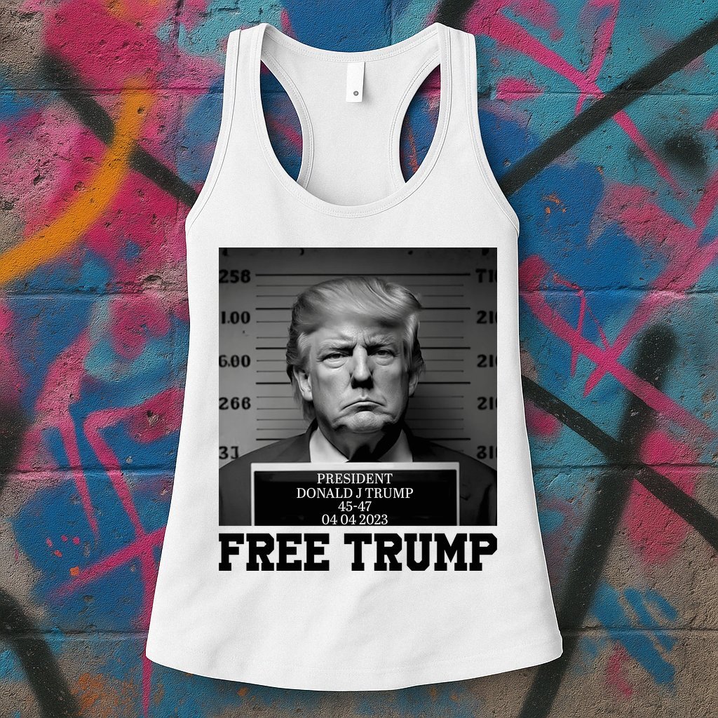 Free Donald Trump Mug Shot Womens Tank Top