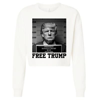 Free Donald Trump Mug Shot Cropped Pullover Crew