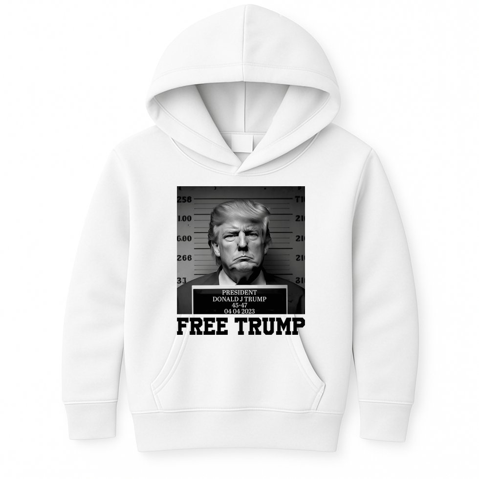 Free Donald Trump Mug Shot Kids Hoodie