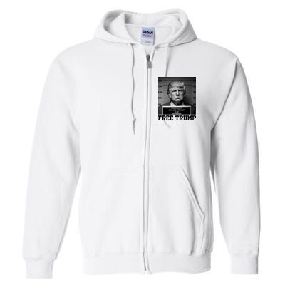 Free Donald Trump Mug Shot Full Zip Hoodie