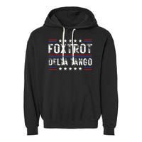 Foxtrots Delta Tangos Foxtrots Deltas Tangos US Flag Garment-Dyed Fleece Hoodie