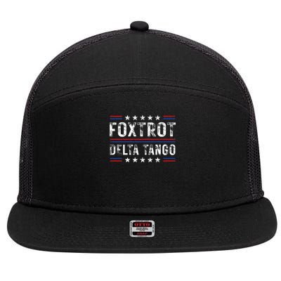 Foxtrots Delta Tangos Foxtrots Deltas Tangos US Flag 7 Panel Mesh Trucker Snapback Hat