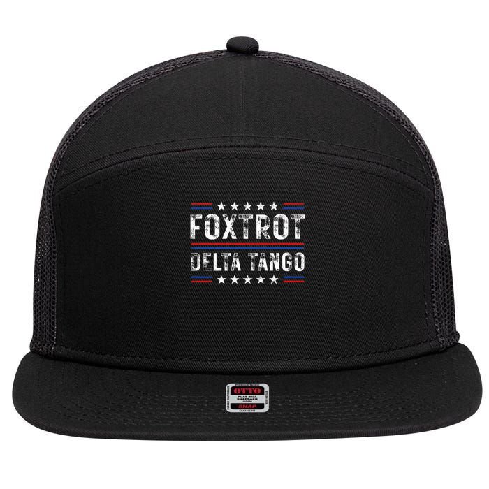Foxtrots Delta Tangos Foxtrots Deltas Tangos US Flag 7 Panel Mesh Trucker Snapback Hat