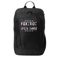 Foxtrots Delta Tangos Foxtrots Deltas Tangos US Flag City Backpack