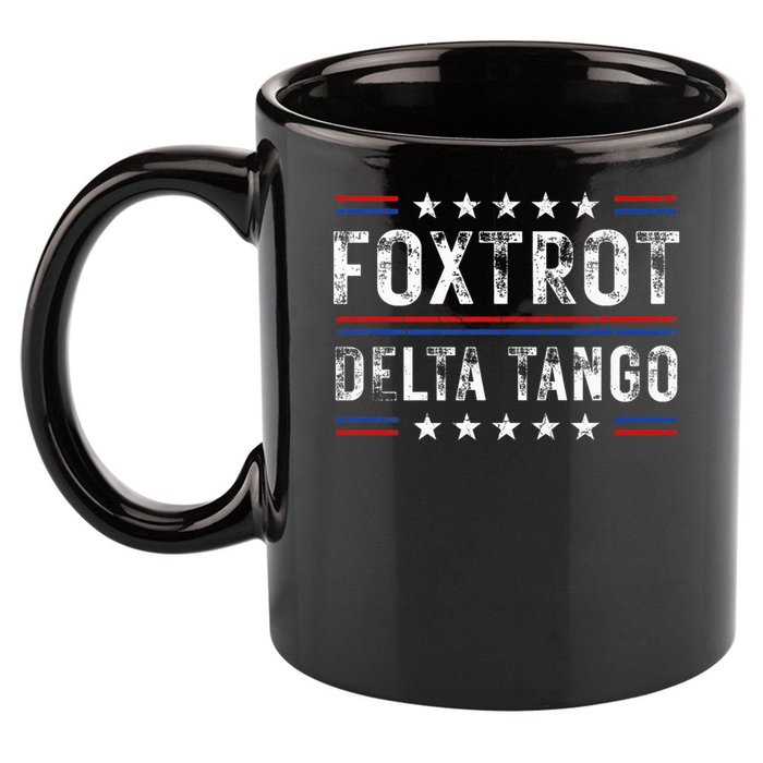Foxtrots Delta Tangos Foxtrots Deltas Tangos US Flag 11oz C Handle Ceramic Mug