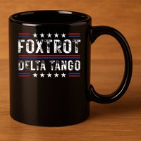 Foxtrots Delta Tangos Foxtrots Deltas Tangos US Flag 11oz C Handle Ceramic Mug