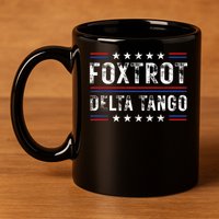 Foxtrots Delta Tangos Foxtrots Deltas Tangos US Flag 11oz C Handle Ceramic Mug