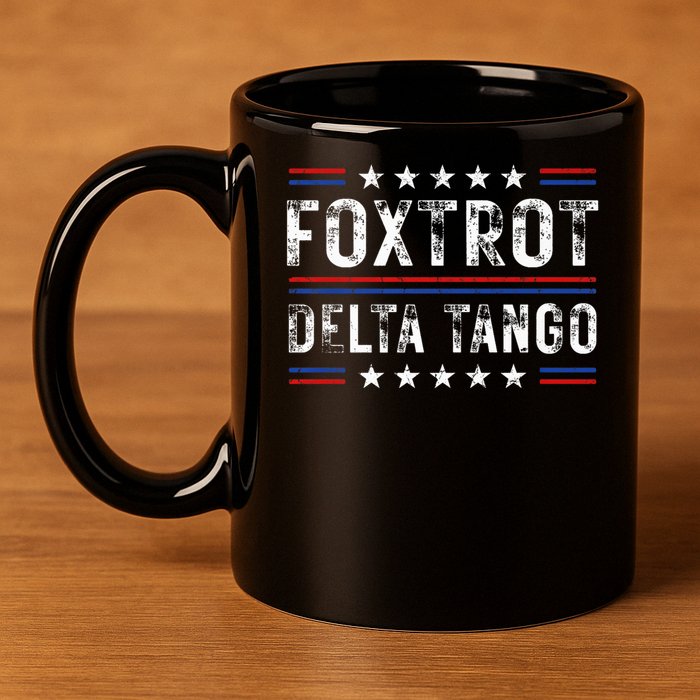 Foxtrots Delta Tangos Foxtrots Deltas Tangos US Flag 11oz C Handle Ceramic Mug