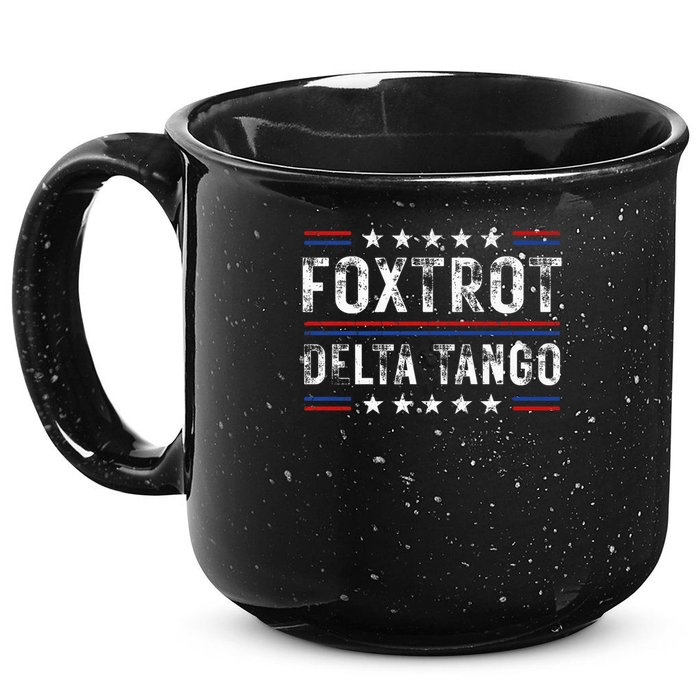 Foxtrots Delta Tangos Foxtrots Deltas Tangos US Flag 15oz Campfire Ceramic Mug