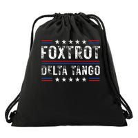 Foxtrots Delta Tangos Foxtrots Deltas Tangos US Flag Drawstring Bag