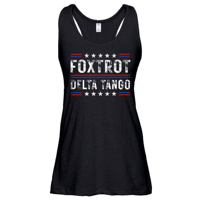 Foxtrots Delta Tangos Foxtrots Deltas Tangos US Flag Ladies Essential Flowy Tank